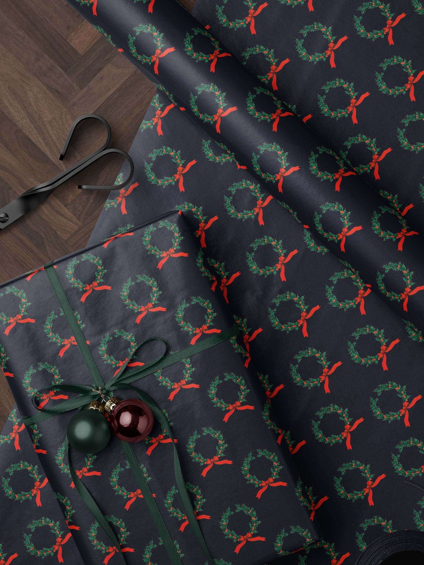 Christmas Wreath Wrapping Paper - House of Parlington
