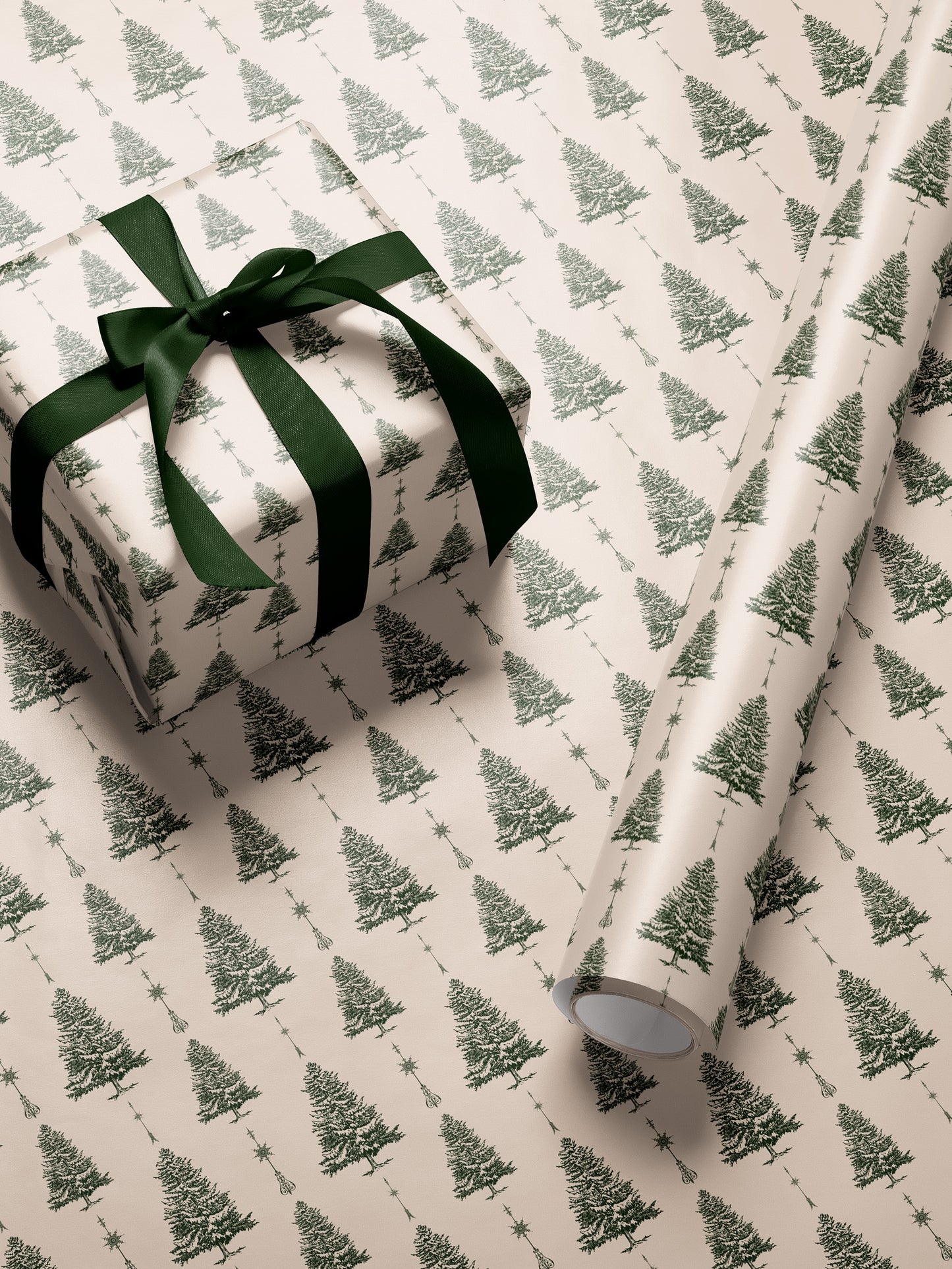 Snowy Christmas Tree Wrapping Paper - House of Parlington