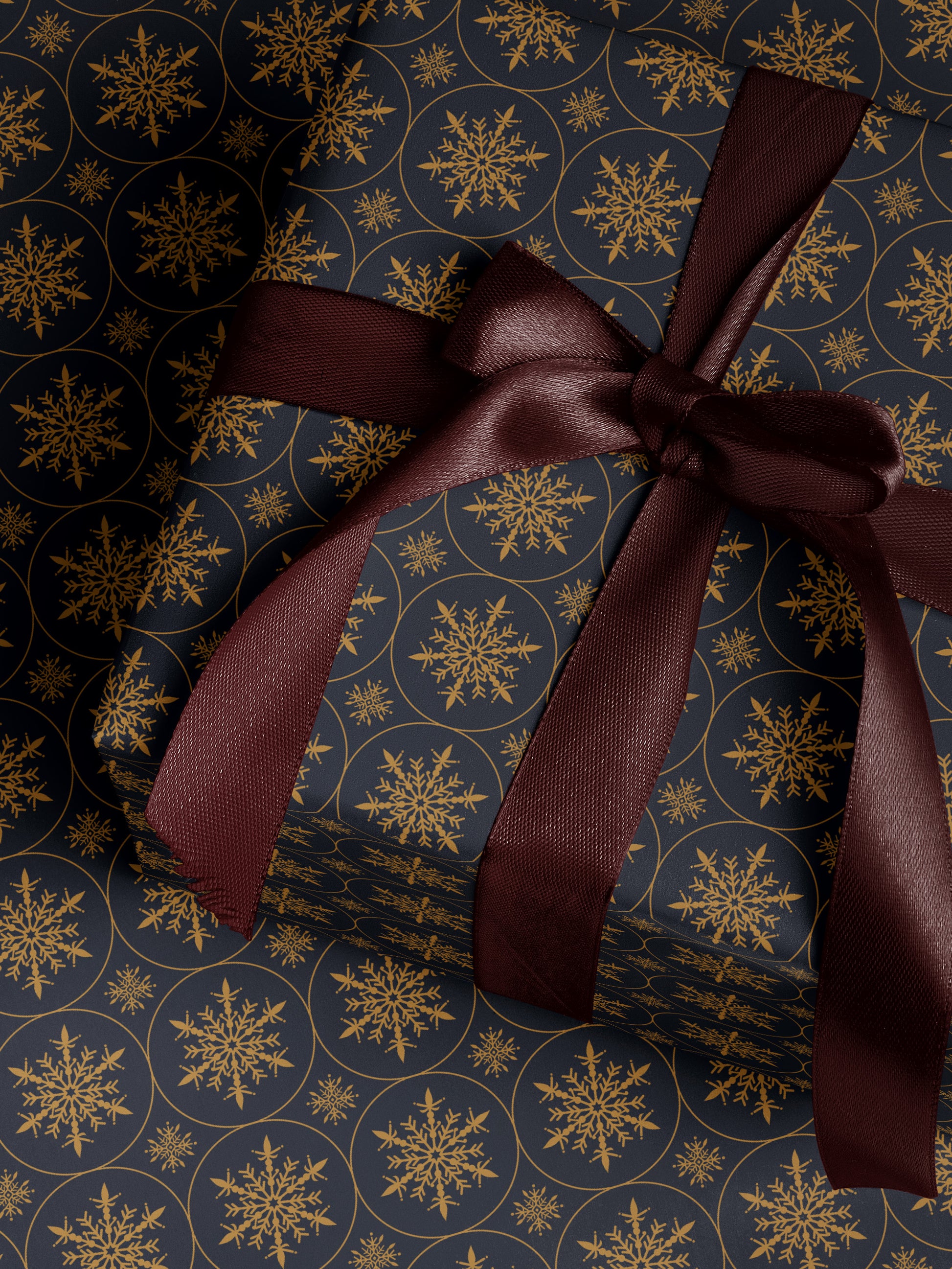 Golden Snowflakes Wrapping Paper - House of Parlington