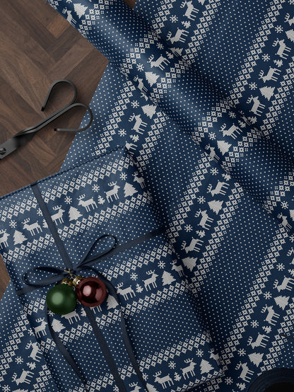 Cozy Reindeer Christmas Sweater Wrapping Paper - House of Parlington